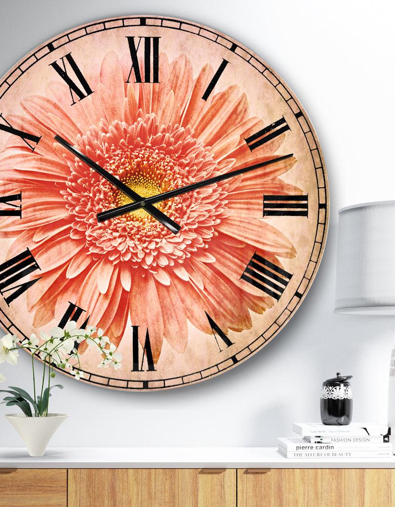 designq Single Daisy on White Background - Oversized Floral Wall CLock