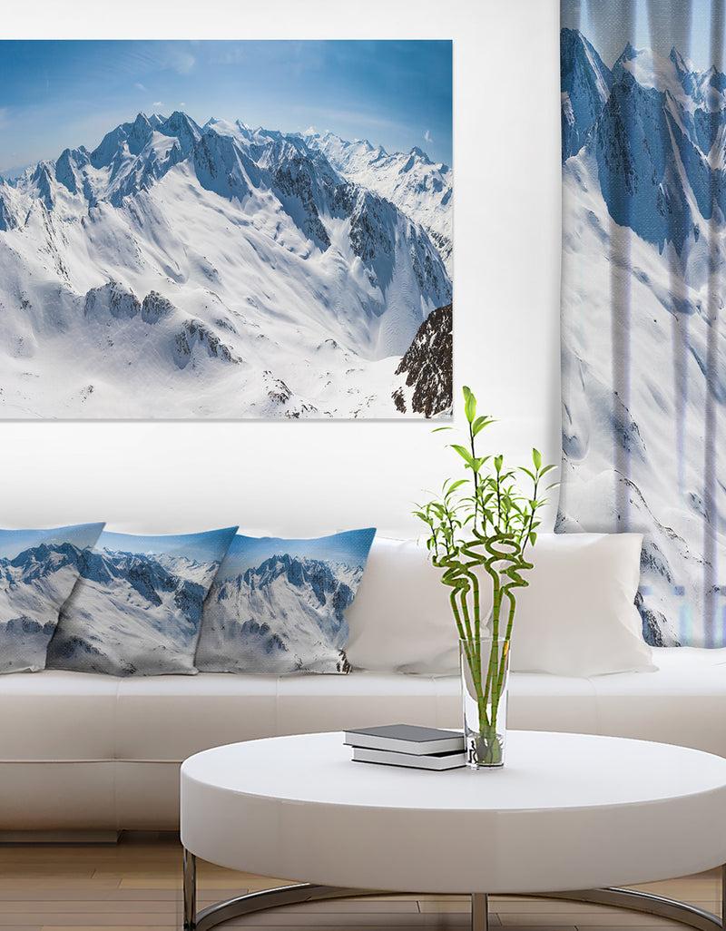 designq Snowy Mountains Panoramic View - Landscape Wall Art Canvas Print