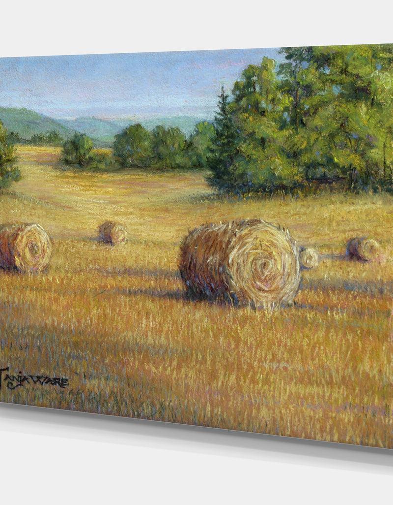 Designq South Of France Hay Bales - Farmhouse Premium Canvas Wall Art