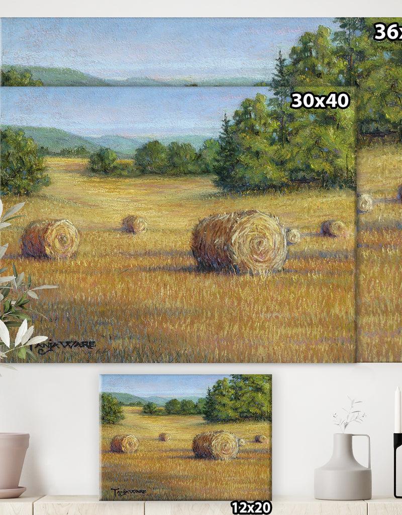 Designq South Of France Hay Bales - Farmhouse Premium Canvas Wall Art