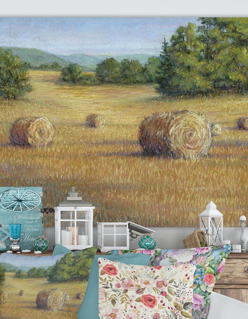 designq South Of France Hay Bales - Farmhouse Premium Canvas Wall Art