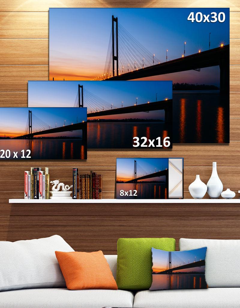 Designq Southern Bridge Panorama In Kiev - Cityscape Artwork Canvas