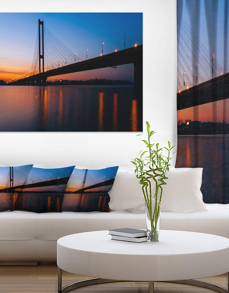 designq Southern Bridge Panorama in Kiev - Cityscape Artwork Canvas