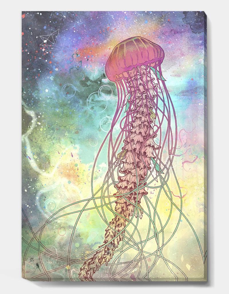 Designq Space Jelly - Nautical & Coastal Gallery-wrapped Canvas