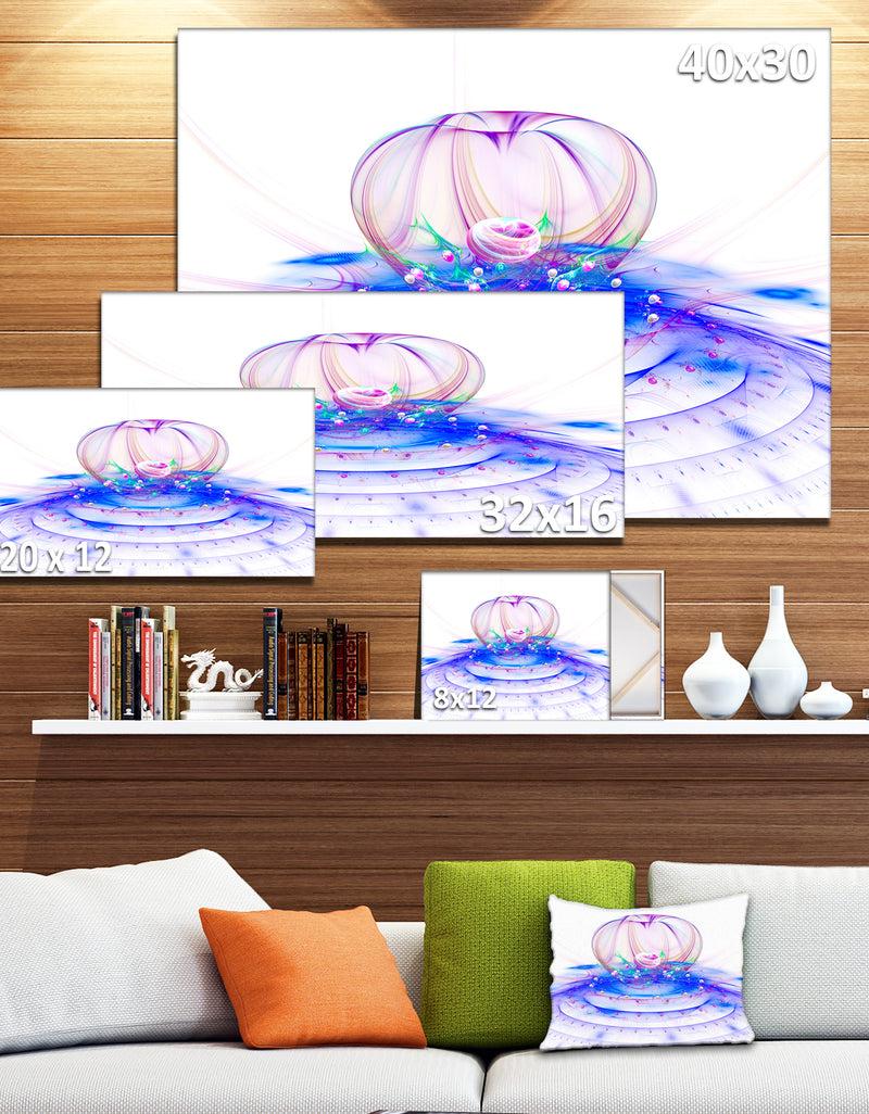 Designq Spectacular Blue 3D Surreal Art - Extra Large Floral Wall Art On Canvas