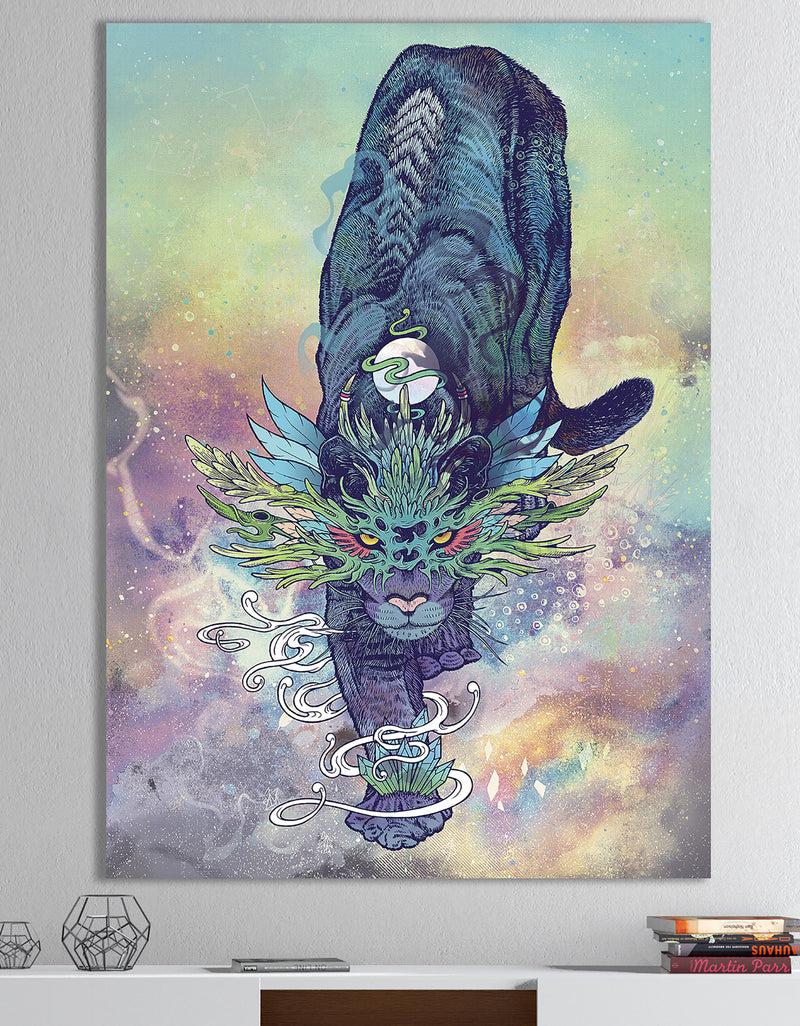 designq Spectral Cat - Modern & Contemporary Premium Canvas Wall Art
