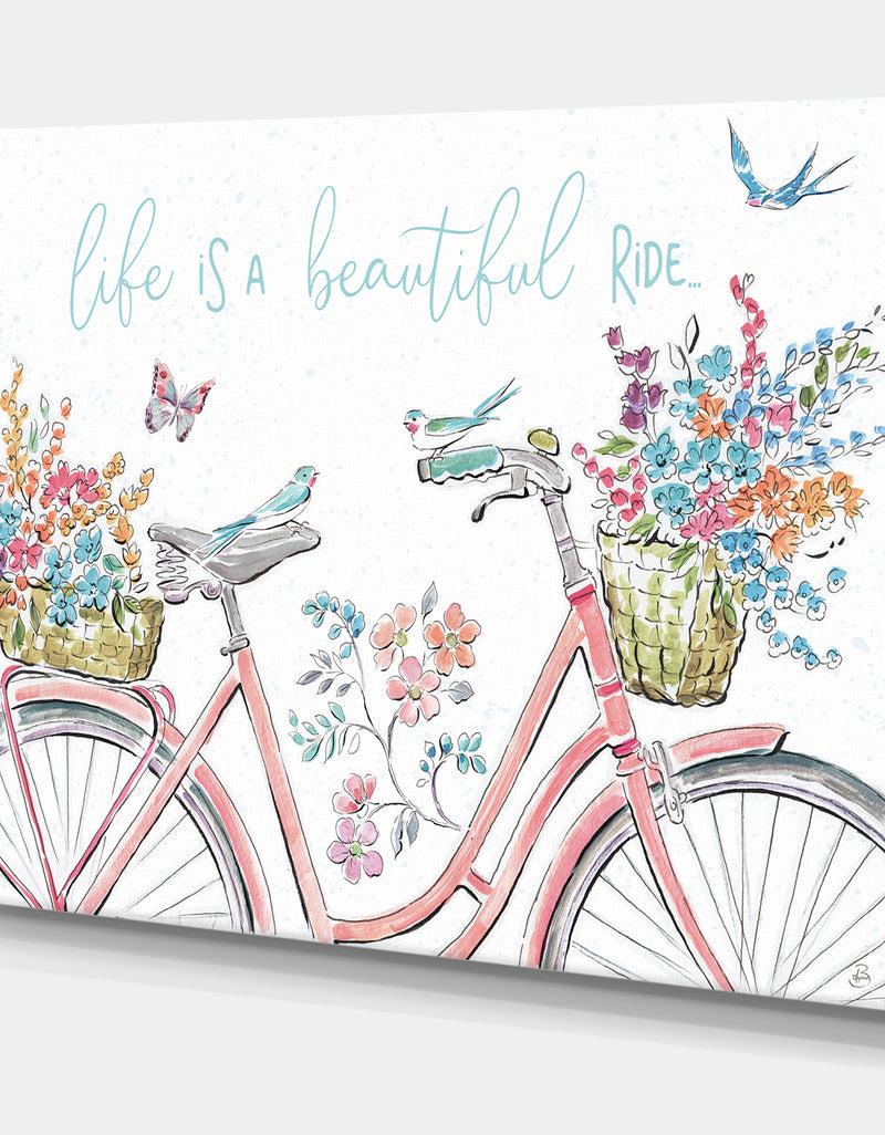 Designq Spring Bike Bouquet - French Country Canvas Artwork
