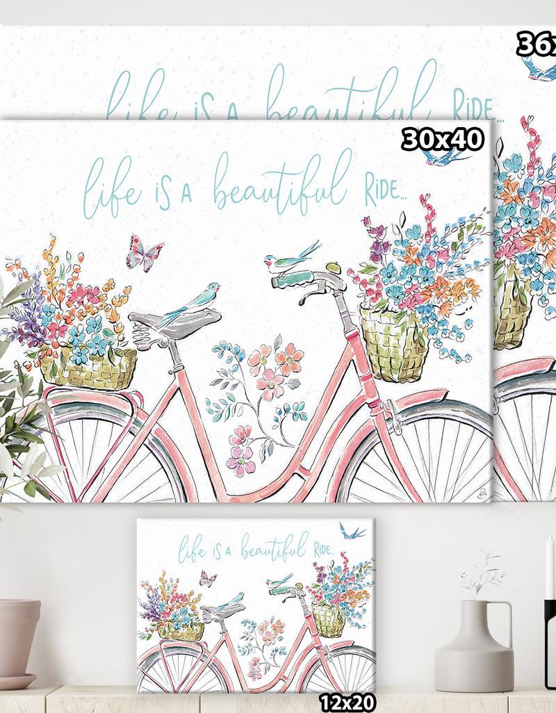 Designq Spring Bike Bouquet - French Country Canvas Artwork