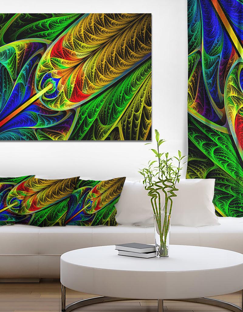 designq Stained Glass with Glowing Designs - Abstract Wall Art Canvas