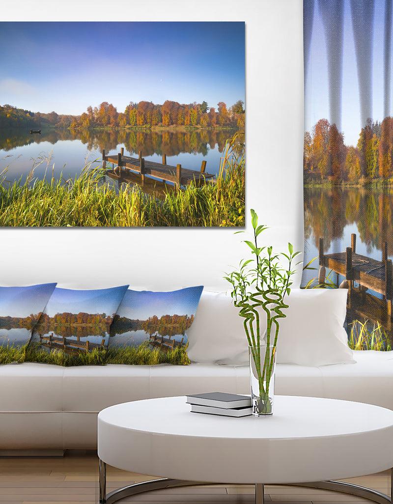 designq Still Waters of Fall Lake - Landscape Wall Artwork
