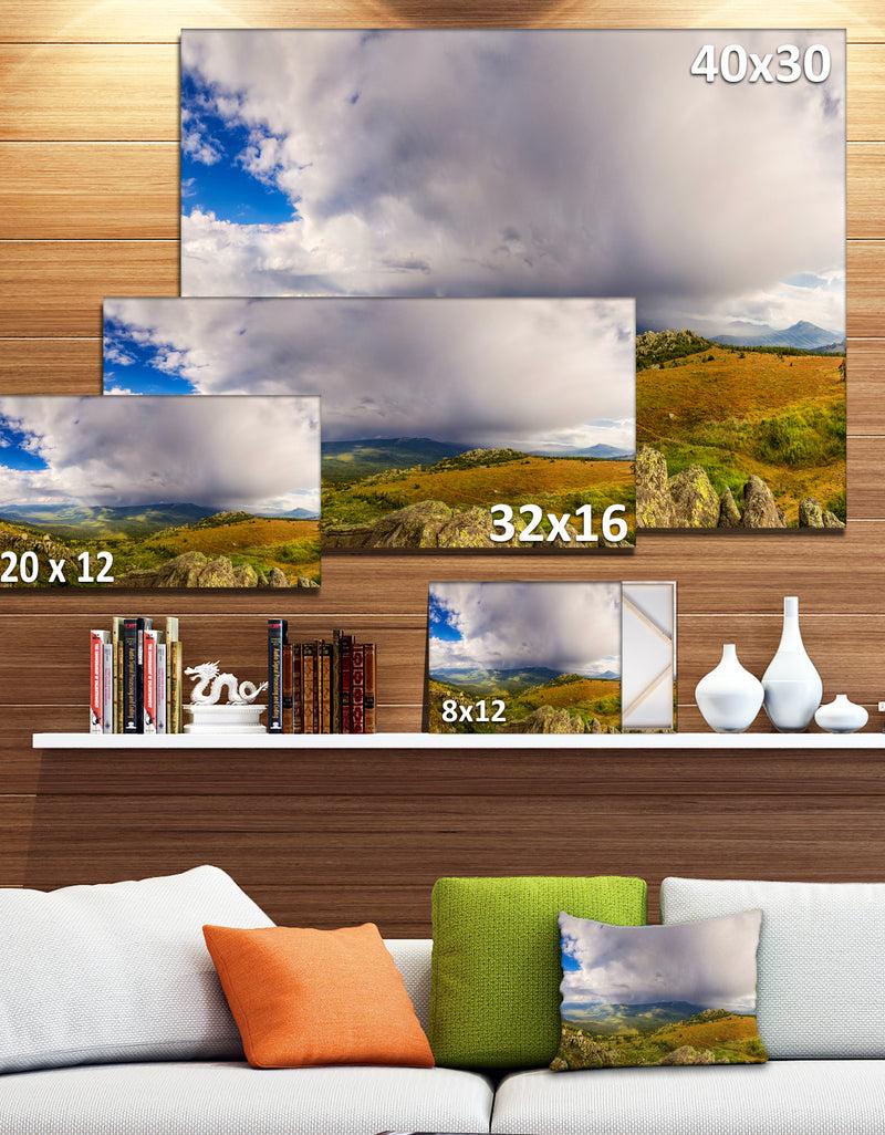 Designq Stormy Sky With Clouds Panorama - Extra Large Landscape Canvas Art Print