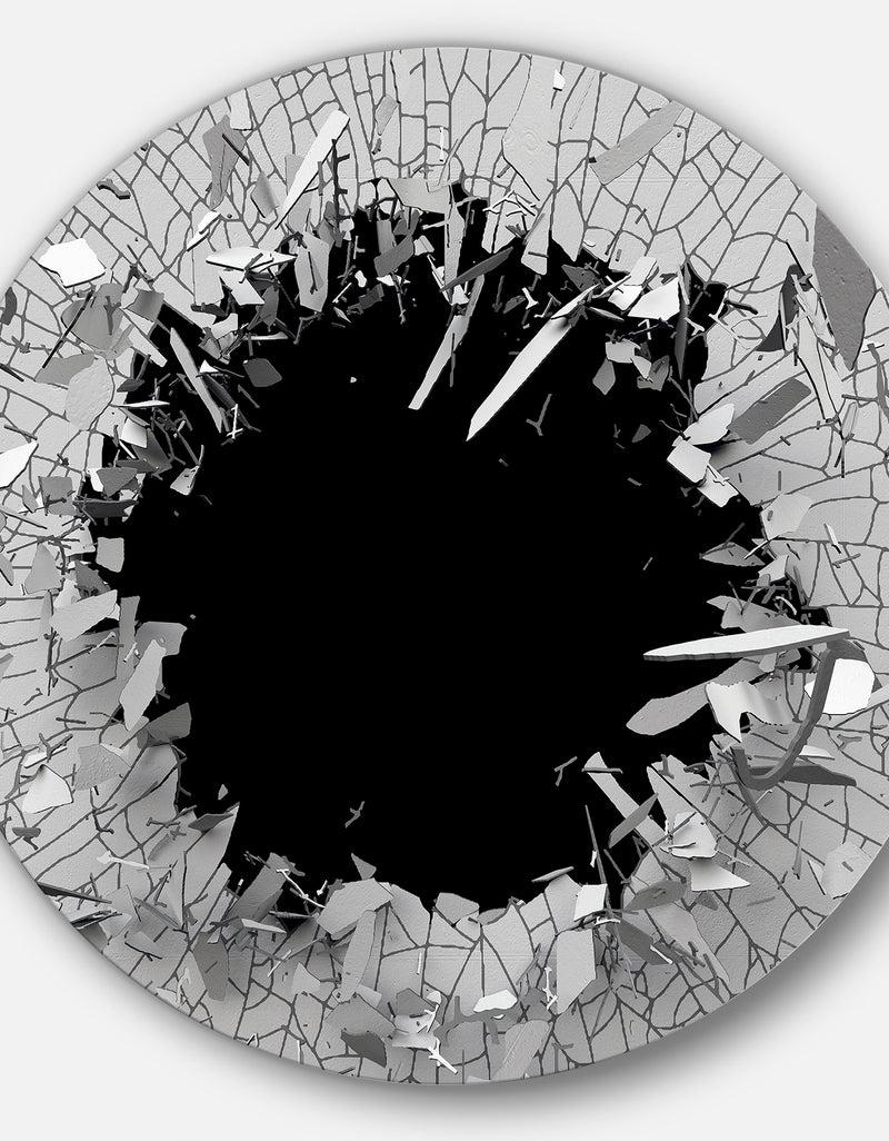 Designq Strick & Bolton 'Abstract Broken Wall 3D Design - Round Metal Wall Art