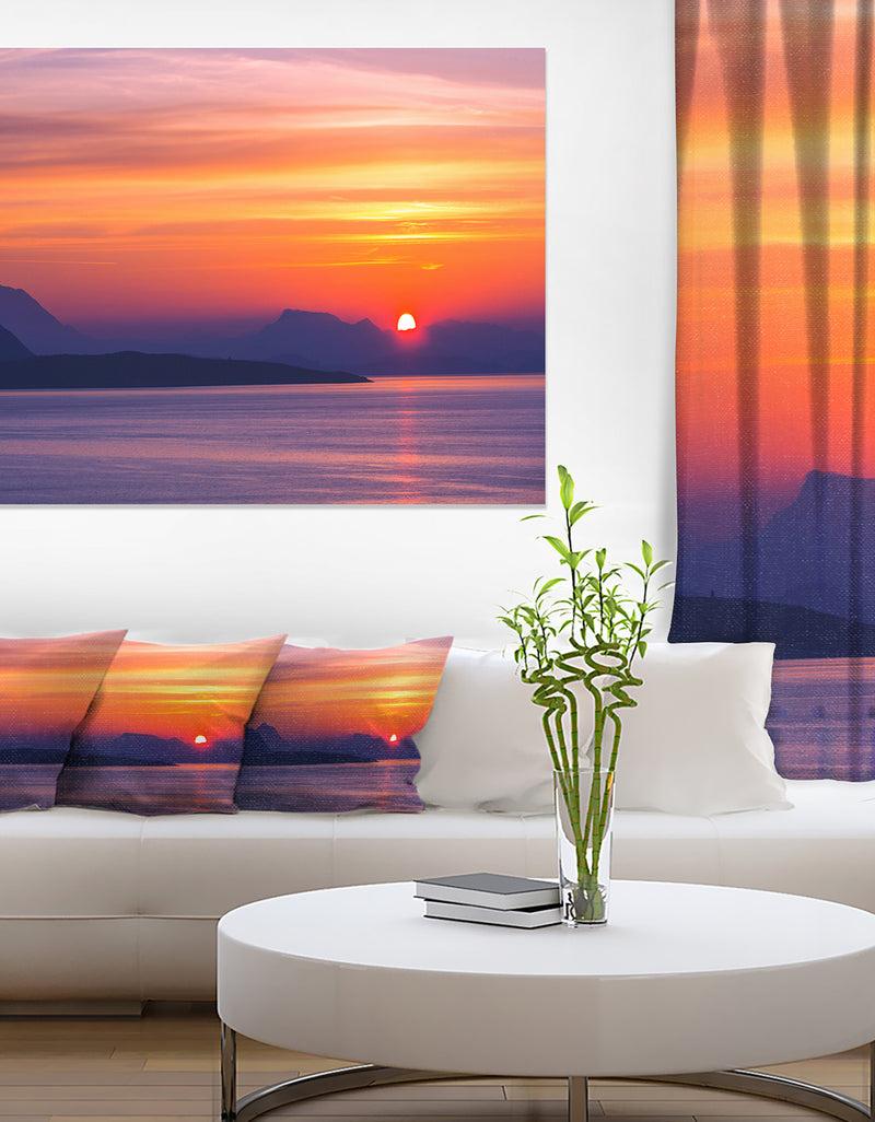 designq Stunning Sunset in Greece - Extra Large Seascape Art Canvas