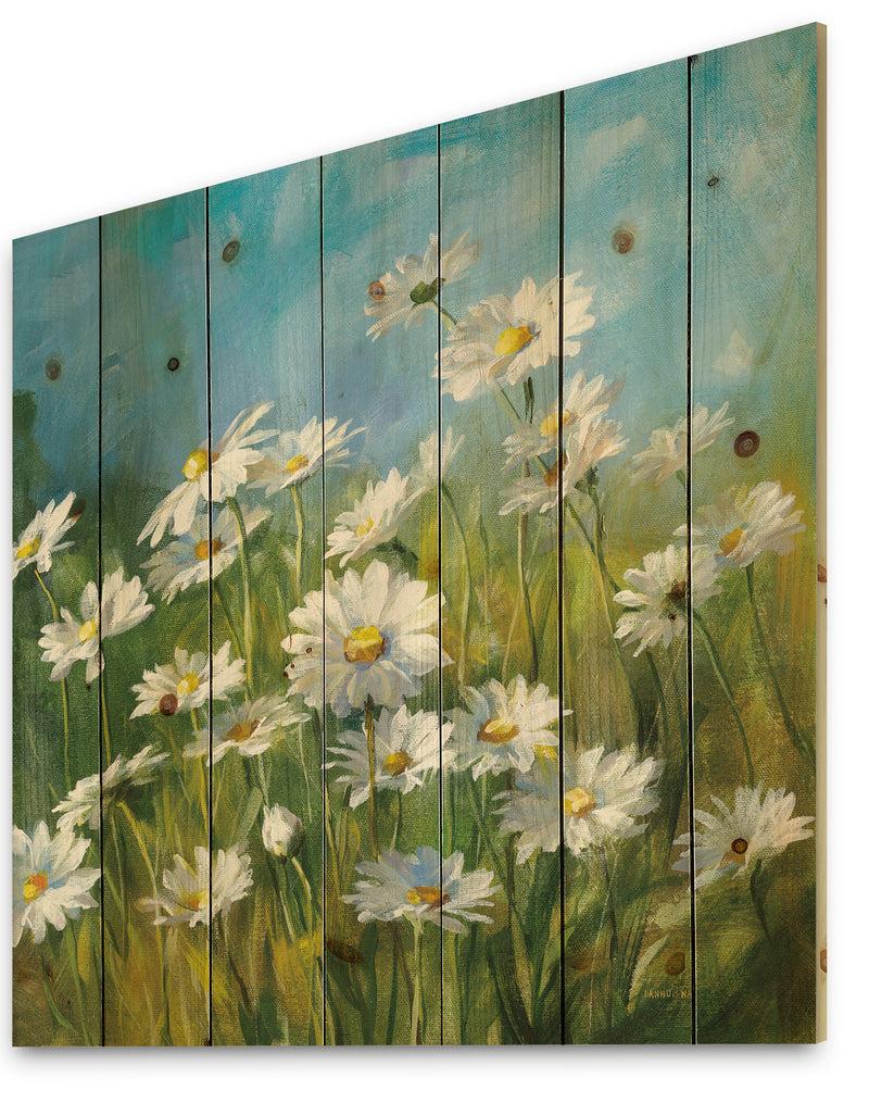 Designq Summer Field II - Traditional Print On Natural Pine Wood