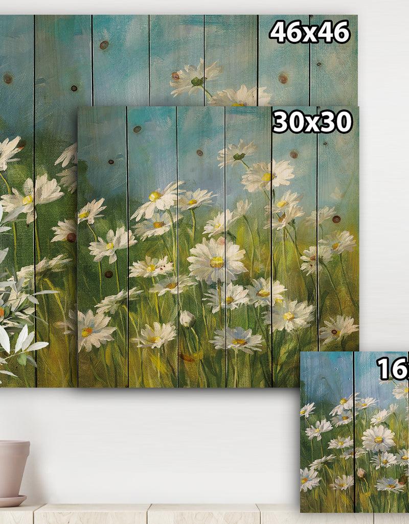 Designq Summer Field II - Traditional Print On Natural Pine Wood