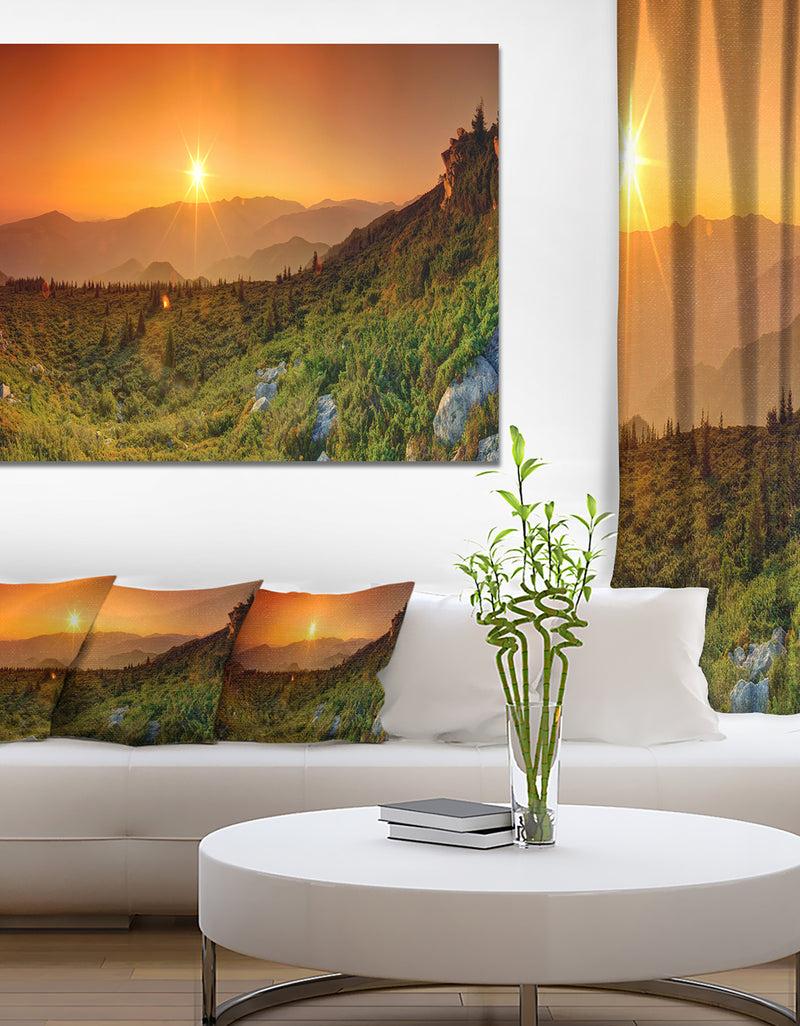 designq Summer in Mountains Panorama - Abstract Wall Art Canvas