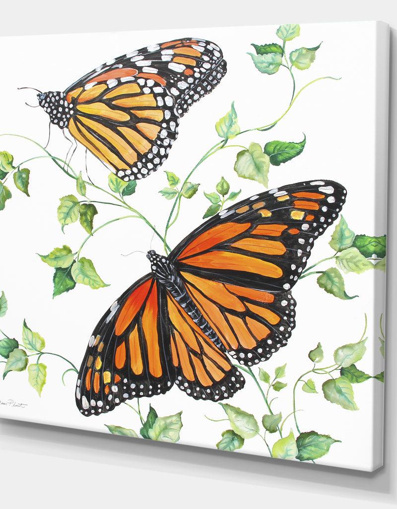 Designq Summertime Butterflies B - Cottage Canvas Artwork