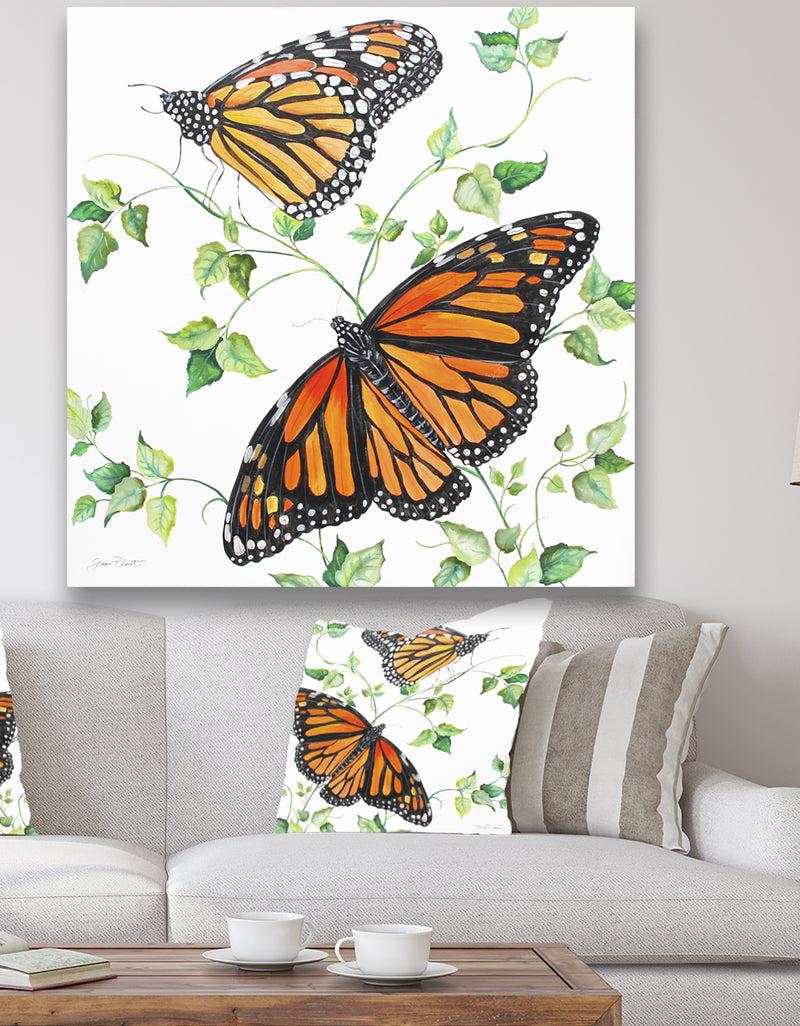 designq Summertime Butterflies B - Cottage Canvas Artwork