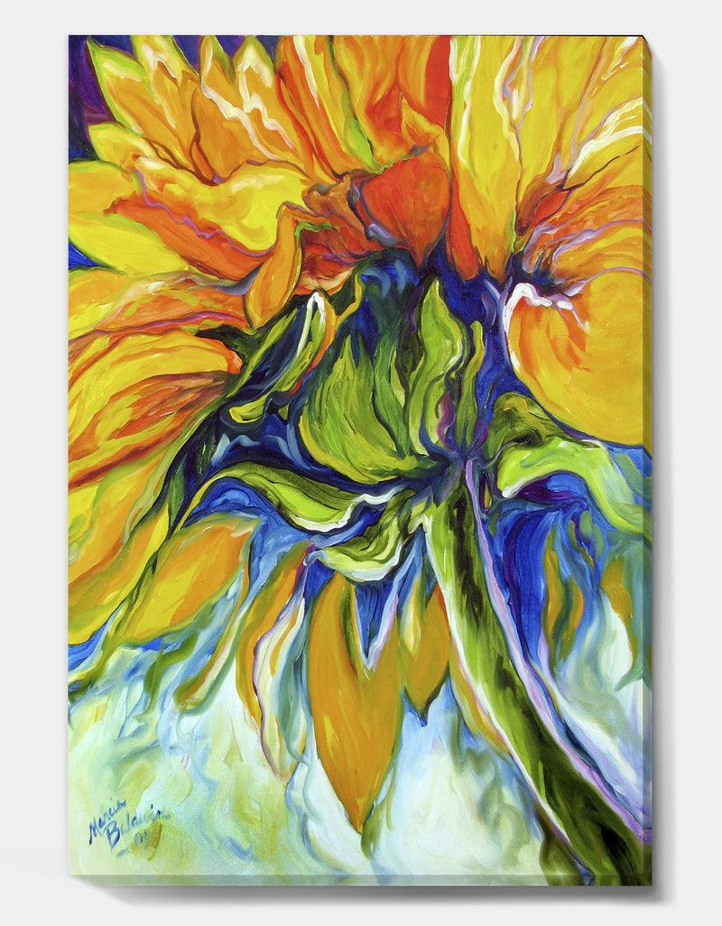 Designq Sunflower In July - Cottage Gallery-wrapped Canvas