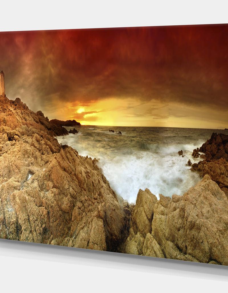 Designq Sunset Over The Tower - Landscapes Photography On Wrapped Canvas