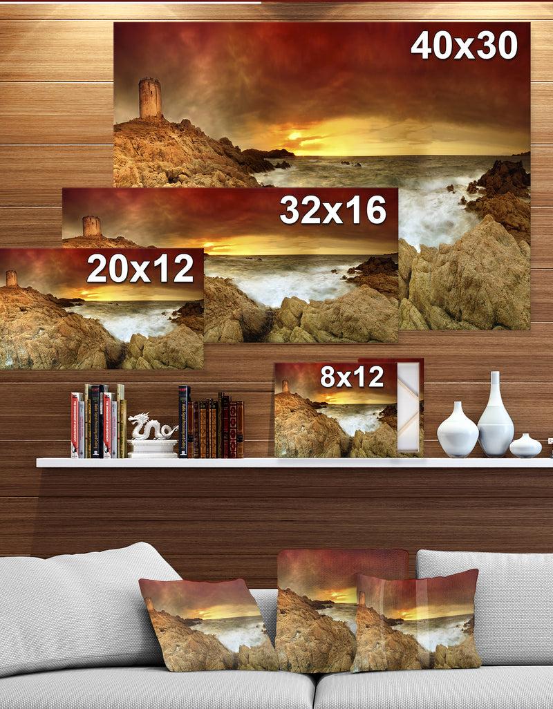 Designq Sunset Over The Tower - Landscapes Photography On Wrapped Canvas