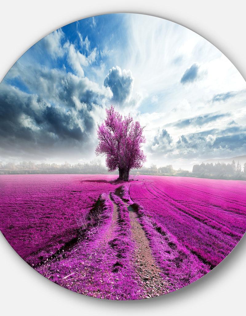 Designq Surreal Floral World - Landscape Photography Round Wall Art