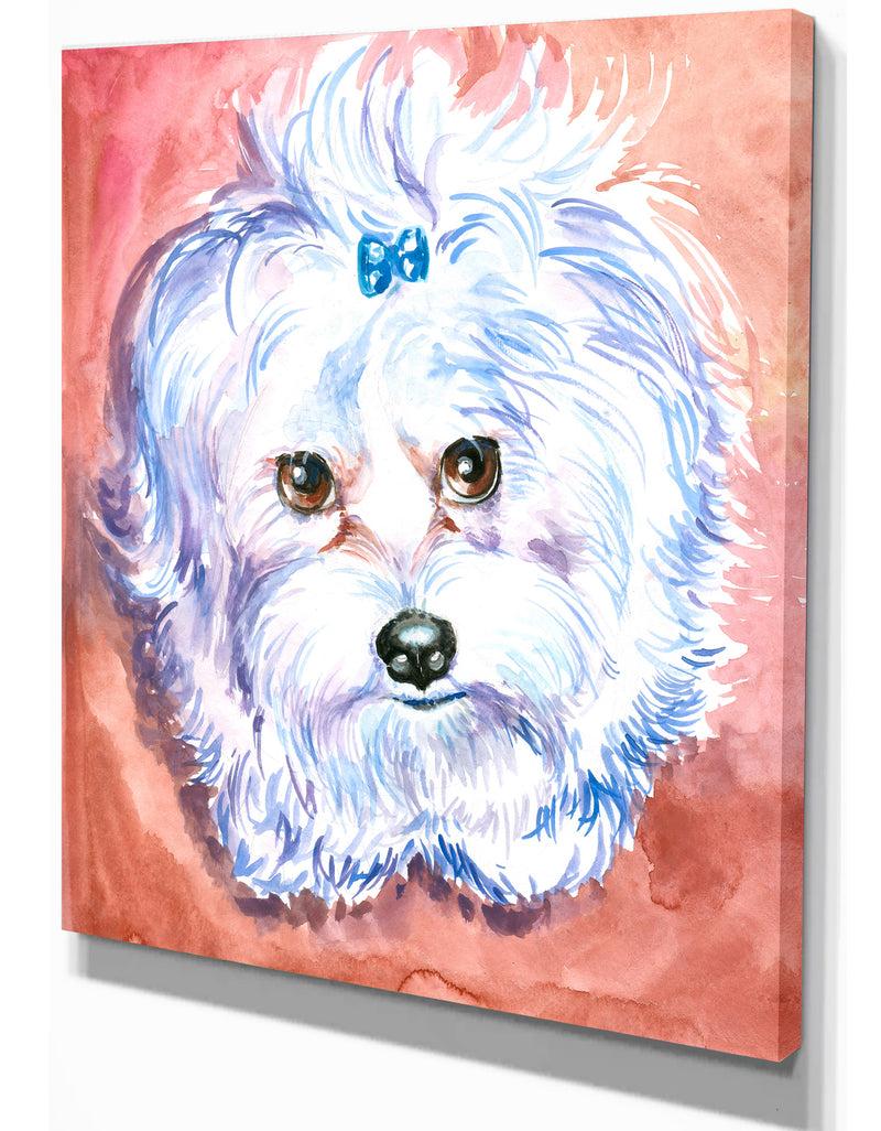 Designq Sweet Dog - Animals Painting Print On Wrapped Canvas