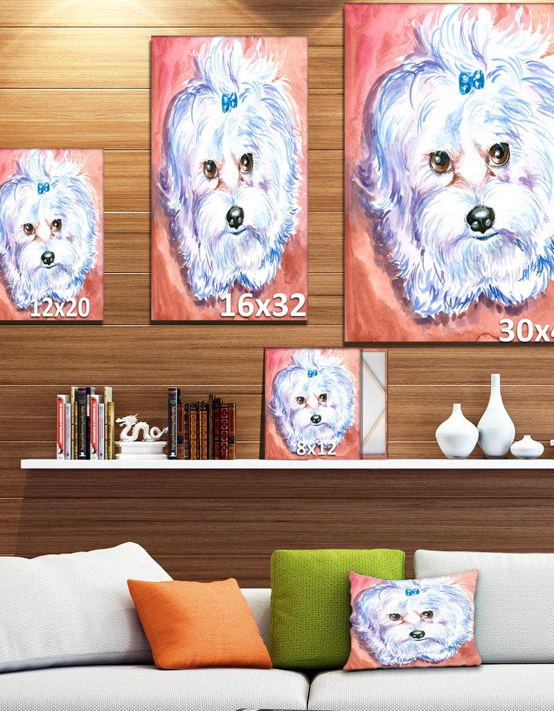 Designq Sweet Dog - Animals Painting Print On Wrapped Canvas