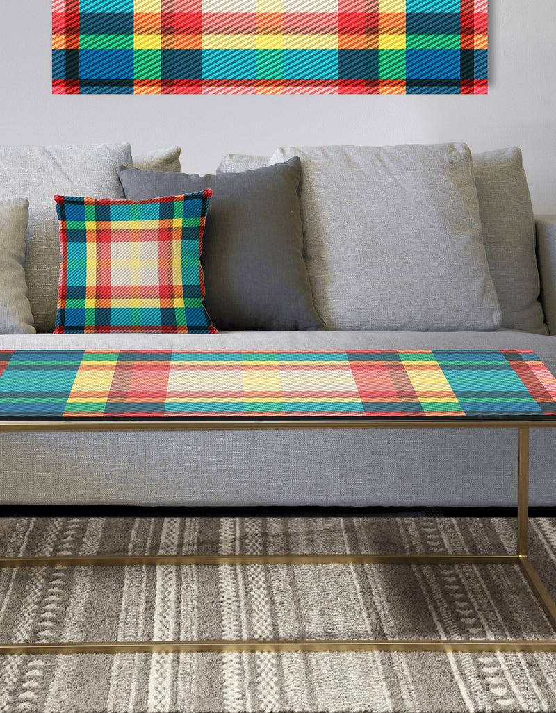 designq Tartan Geometrical Texture III - Metal Glam Coffee Table