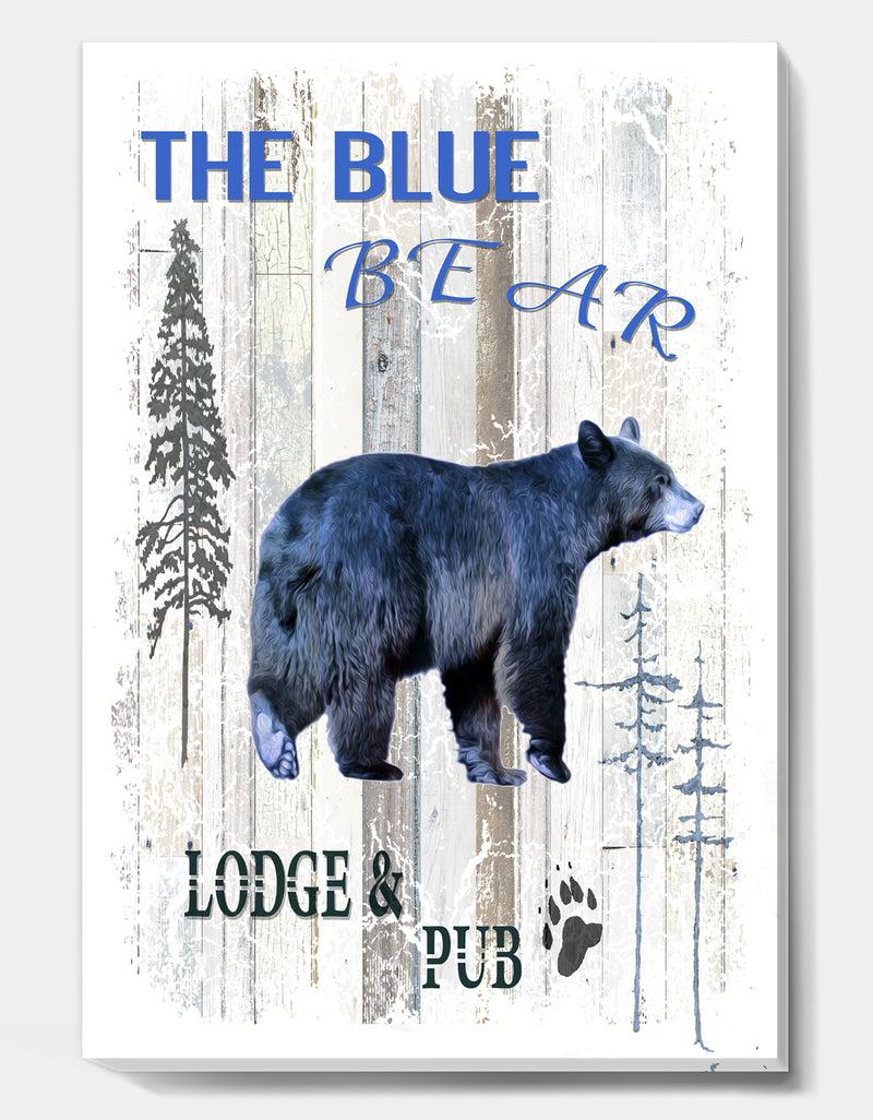 Designq The Blue Bear - Cottage Premium Canvas Wall Art