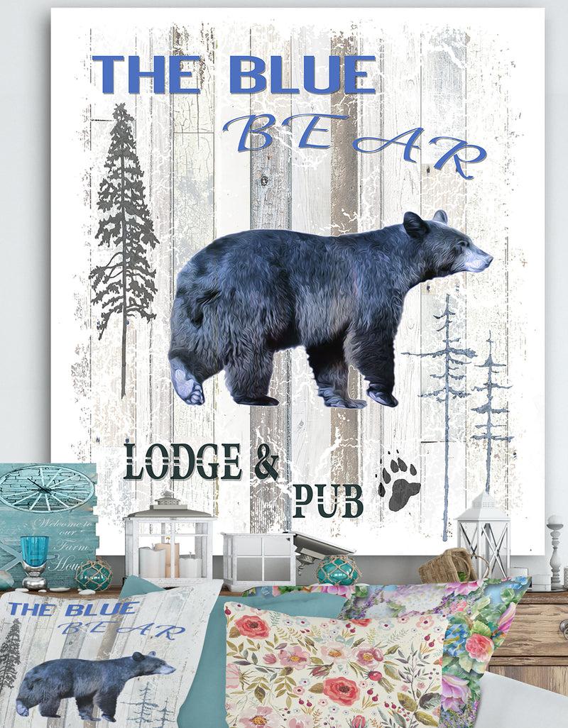 designq The Blue Bear - Cottage Premium Canvas Wall Art