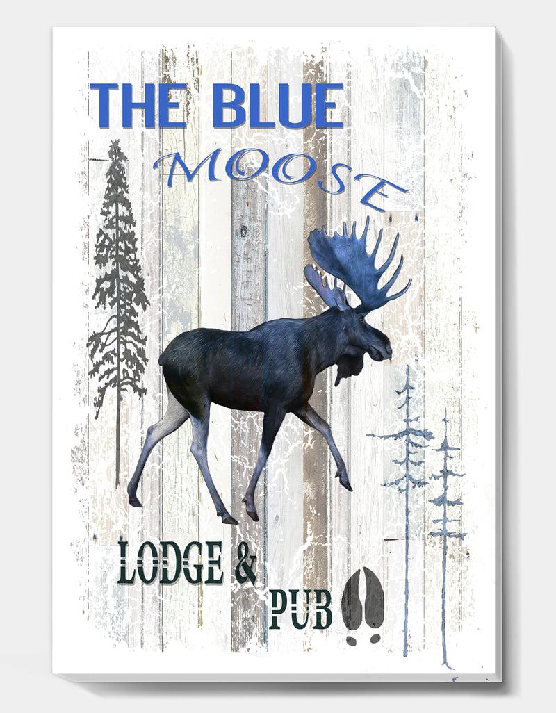 Designq The Blue Moose - Cottage Gallery-wrapped Canvas