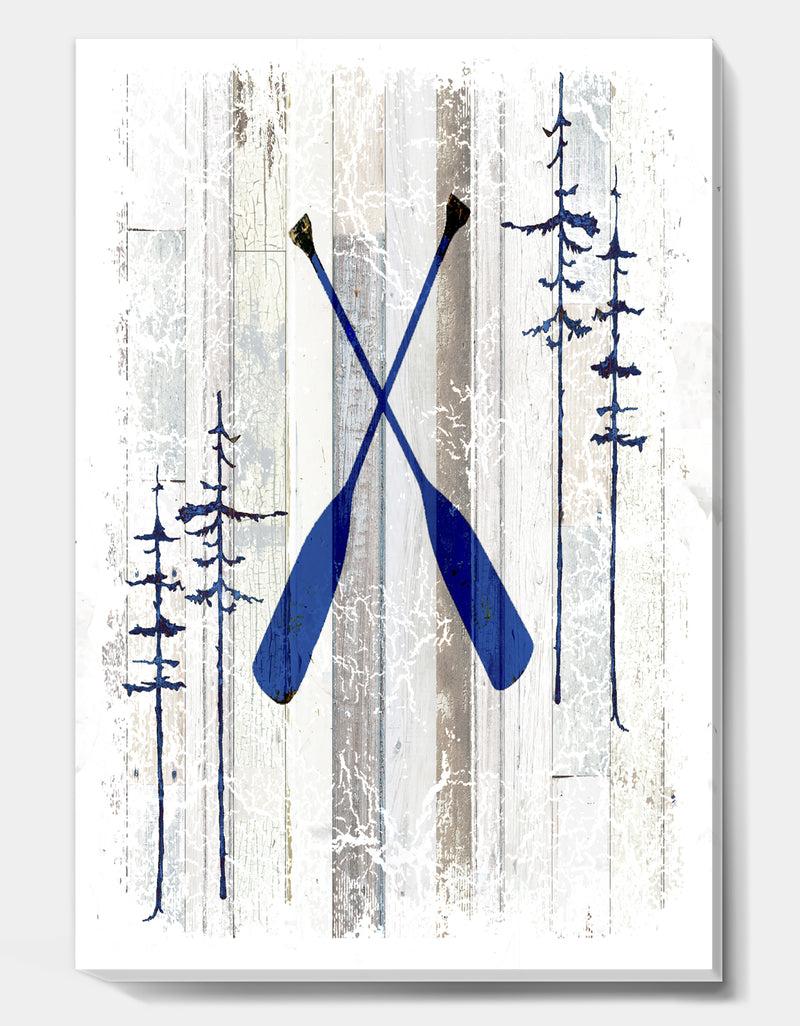 Designq The Blue Moose - Oars - Cottage Canvas Wall Art