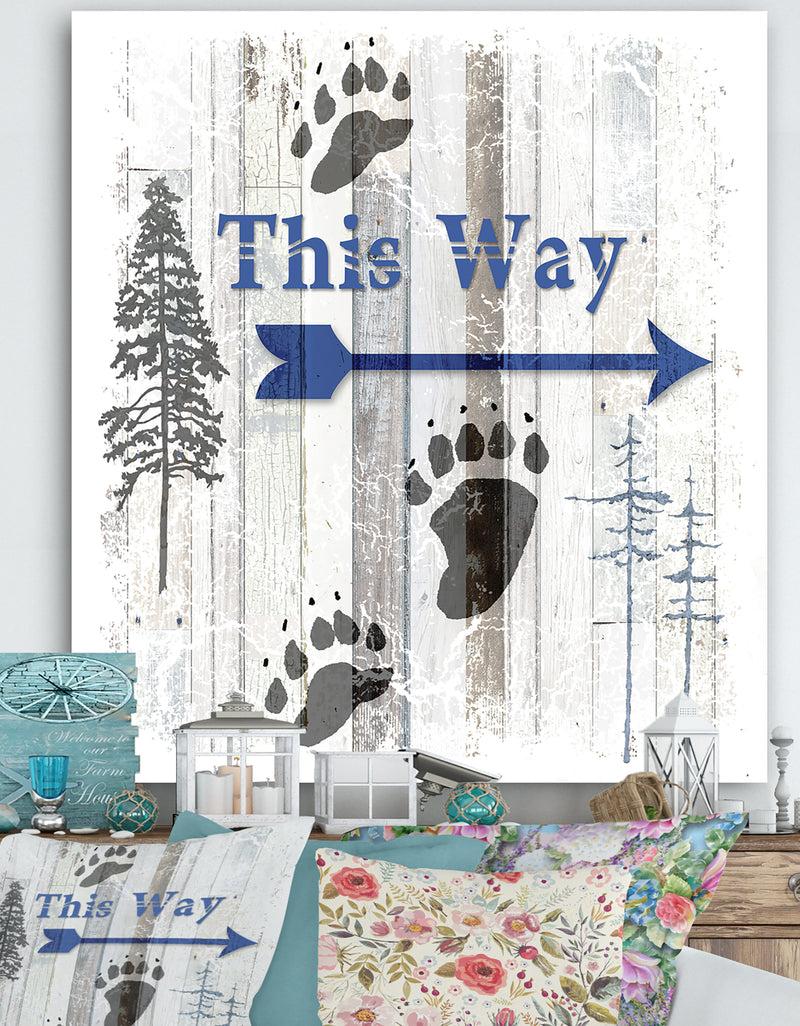 designq The Blue Moose - This Way II - Cottage Canvas Art Print