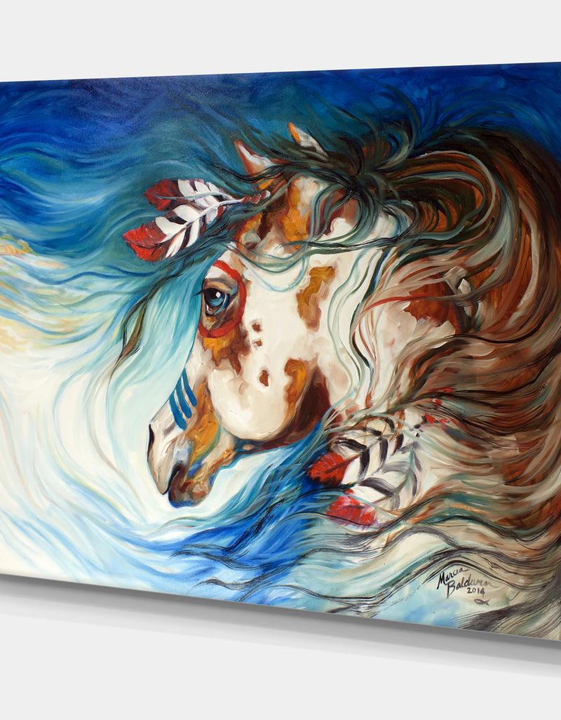 Designq The Drifter Indian War Horse - Cottage Premium Canvas Wall Art