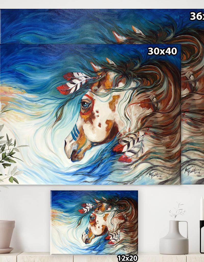 Designq The Drifter Indian War Horse - Cottage Premium Canvas Wall Art