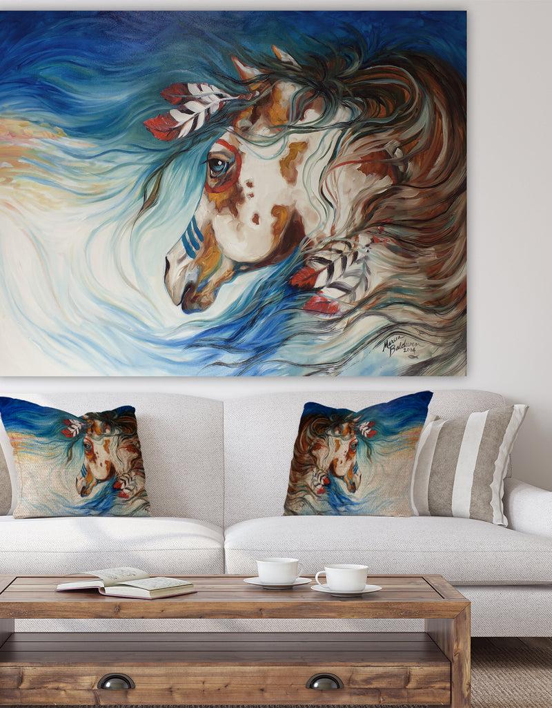 designq The Drifter Indian War Horse - Cottage Premium Canvas Wall Art