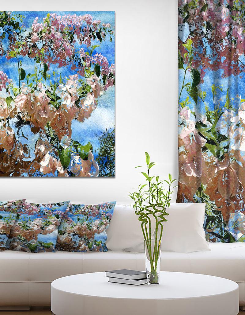 designq The flowers and the sky - Floral Painting Print on Wrapped Canvas on Wrapped Canvas