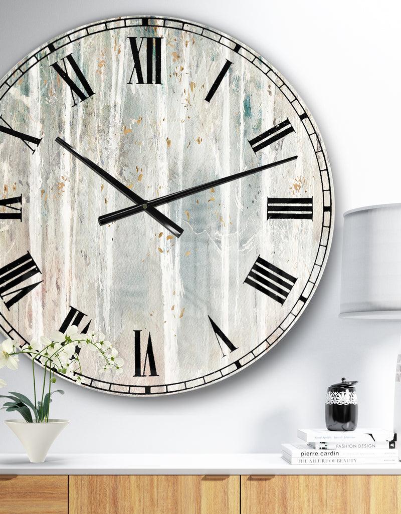 designq The Gray Barn Jartop 'A Woodland Walk into the Forest III - Farmhouse Oversized Metal Clock