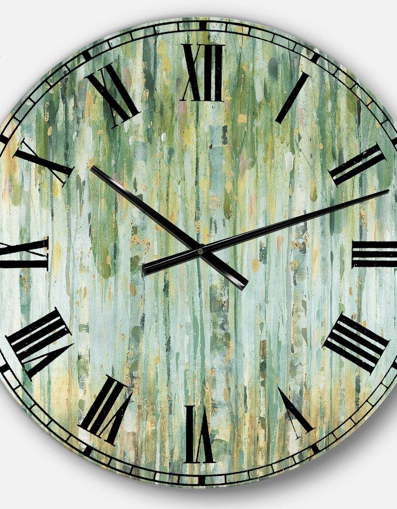 Designq The Gray Barn Jartop 'Golden Birch Forest V - Farmhouse Oversized Metal Clock