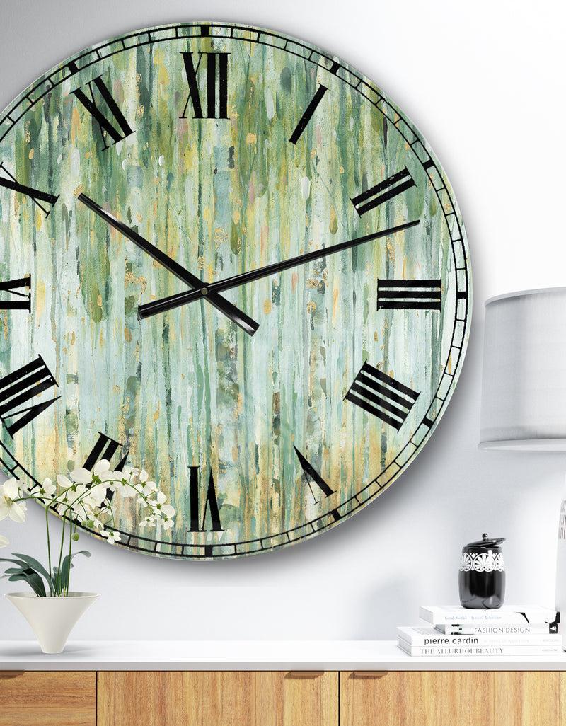 designq The Gray Barn Jartop 'Golden Birch Forest V - Farmhouse Oversized Metal Clock