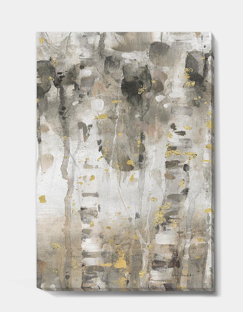 Designq The Modern Grey Forest I - Farmhouse Gallery-wrapped Canvas