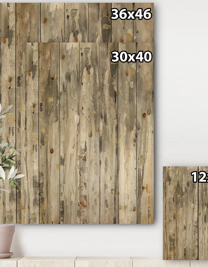 Designq The Modern Grey Forest III - Farmhouse Print On Natural Pine Wood