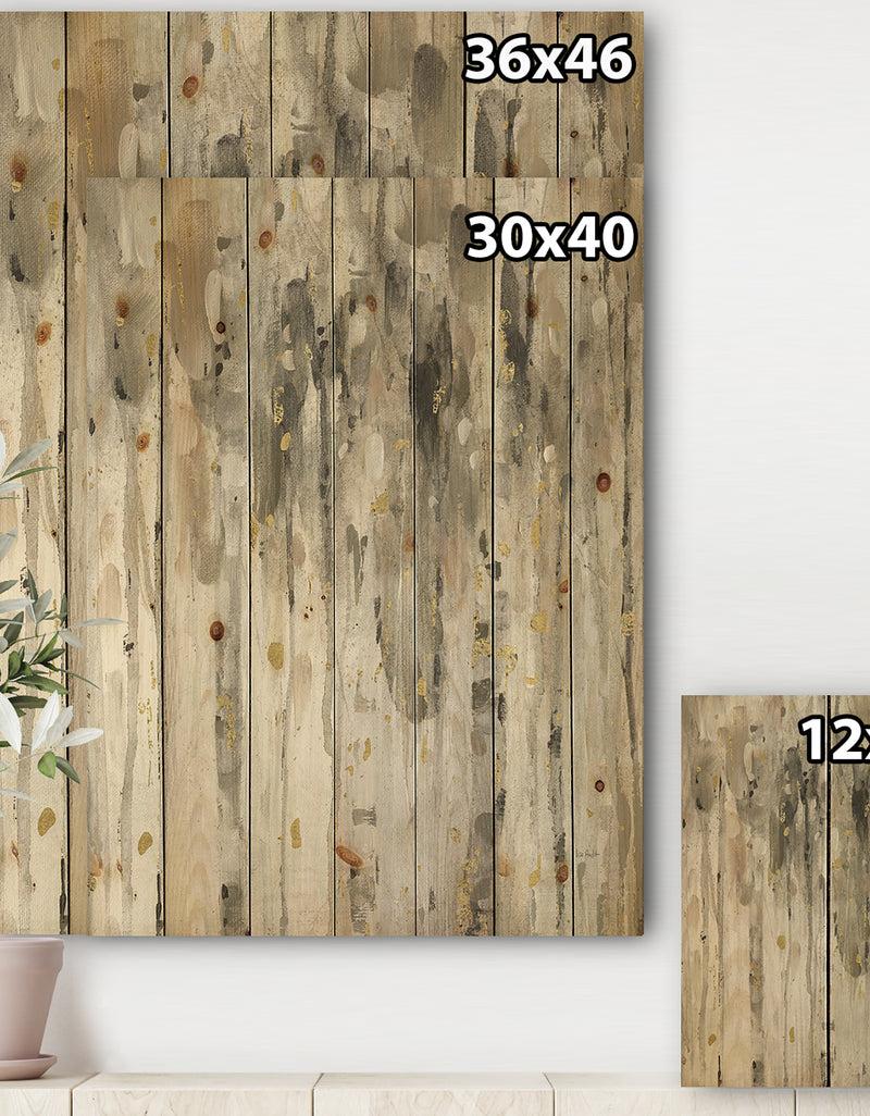 Designq The Modern Grey Forest IV - Farmhouse Print On Natural Pine Wood