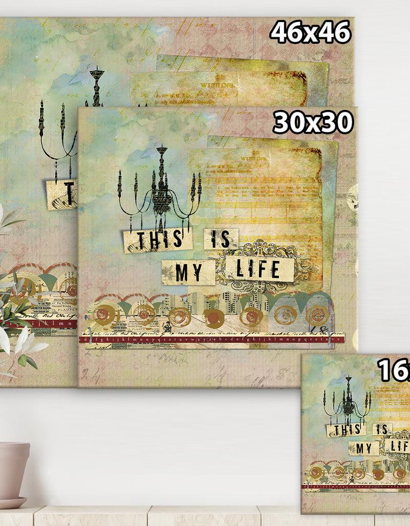 Designq This Is My Life Chandelier - Cottage Canvas Art Print