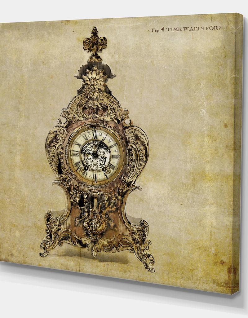 Designq Time Waits - Traditional Gallery-wrapped Canvas