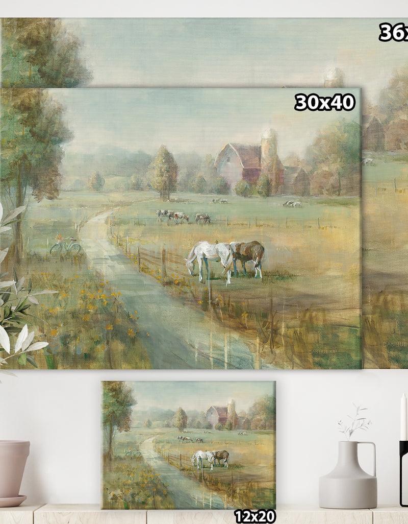 Designq Tranquil Country Field - Farmhouse Canvas Artwork