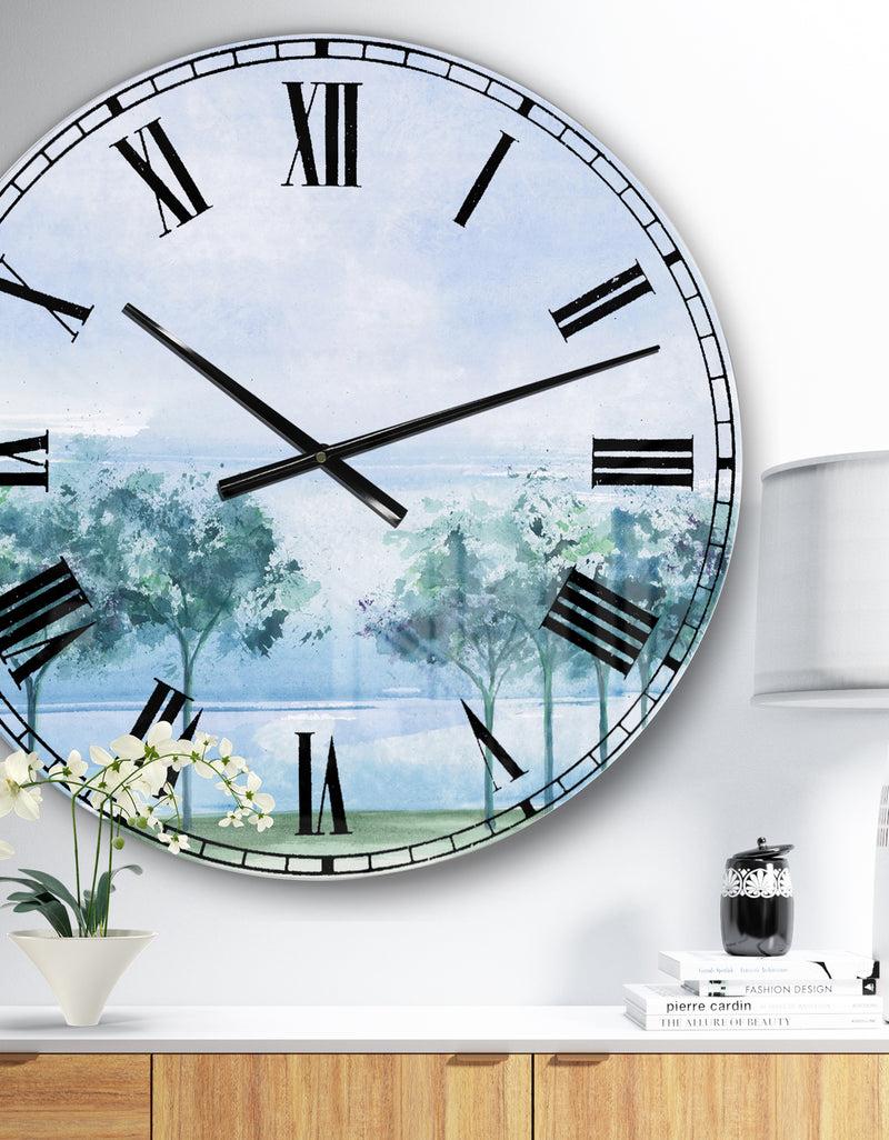 designq Tree Across the Lake - Traditional Large Wall CLock