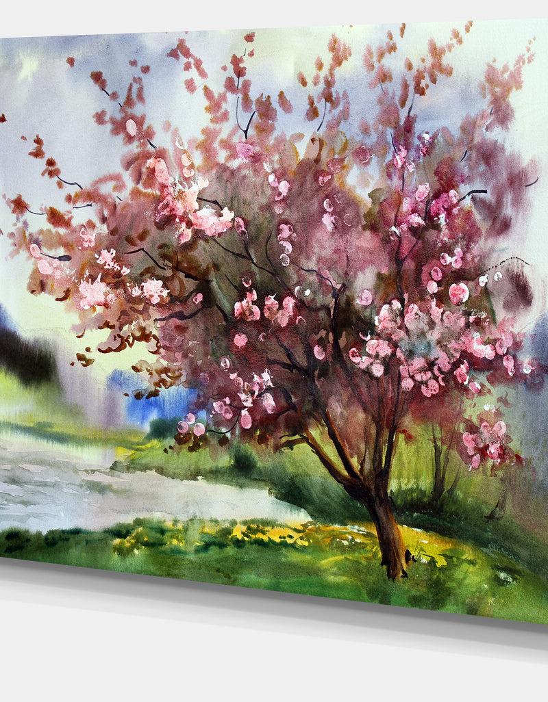 Designq Tree With Spring Flowers - Floral Canvas Art Print