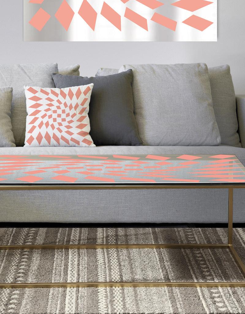 designq Triangular Diamond Whirl 2 - Metal Modern Coffee Table